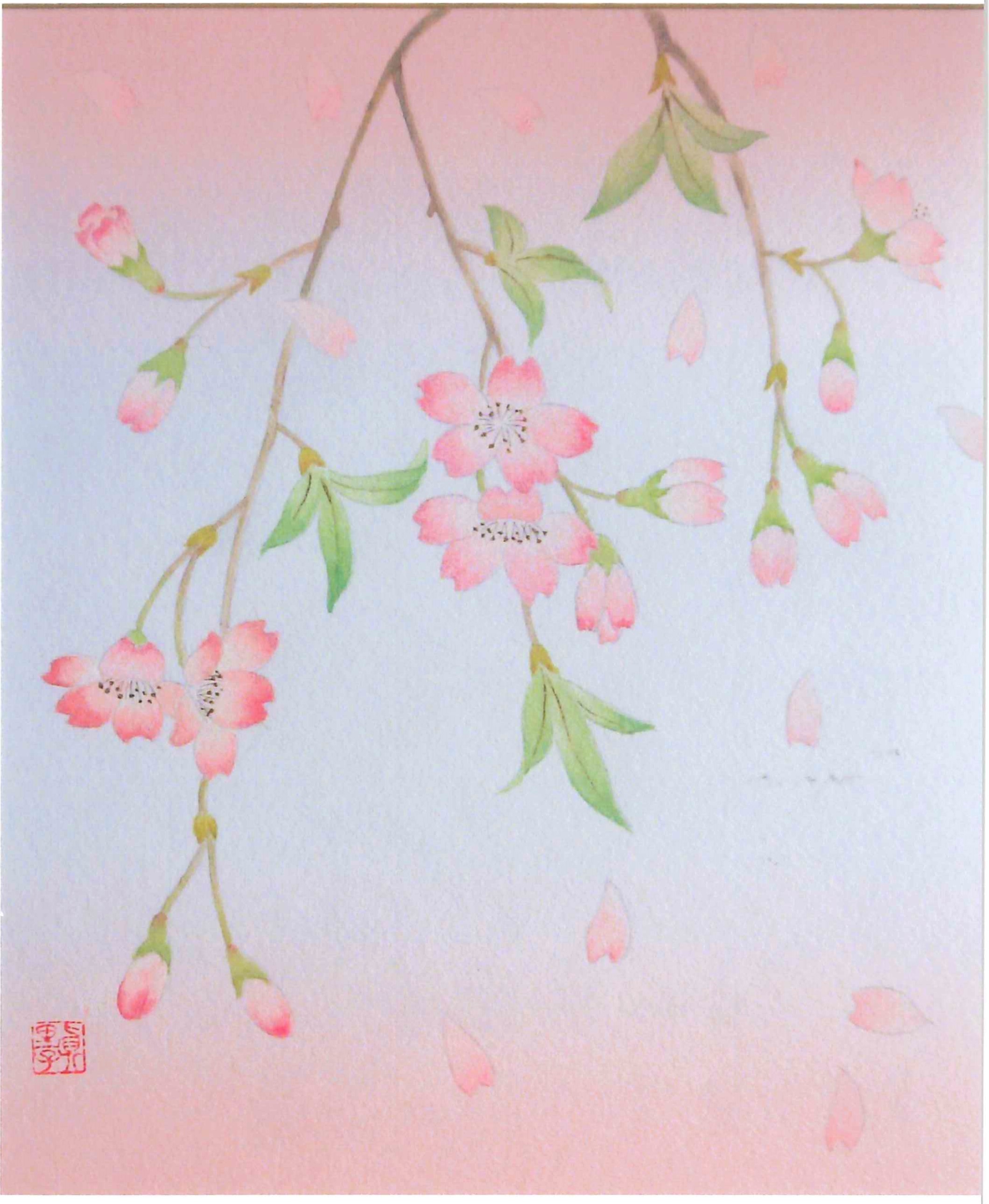 日本画体験～色紙に花を描く～【ワンデー講座】