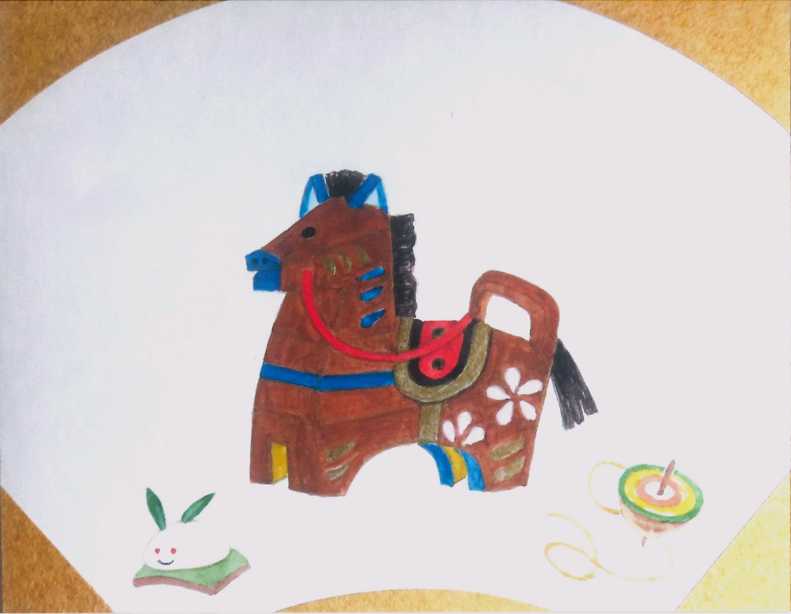日本画体験～色紙に干支を描く～