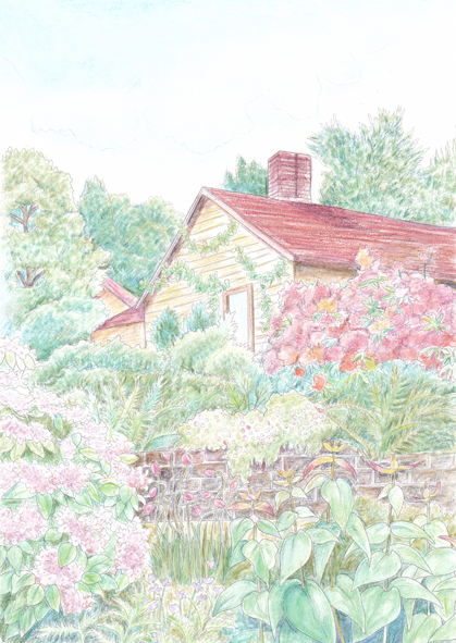 水彩色鉛筆を使ったコロリアージュ講座　