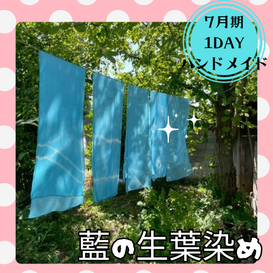【me-gaco】草木染めレッスン～夏編～（7月期）身近にある植物で染める〈藍の生葉〉