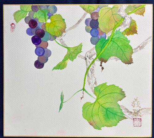 1day　彩色で「秋の果実」を描く