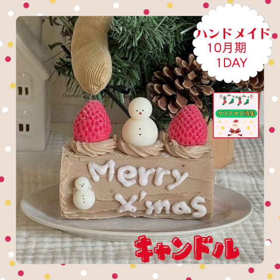 【me-gaco】キャンドルスイーツアート（10月期）〜クリスマスロールケーキ〜			