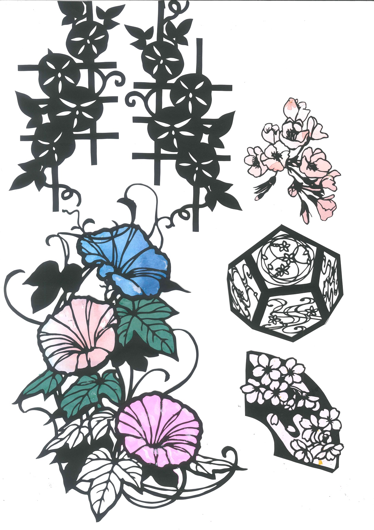 切り絵 ～季節の花～